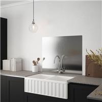Splashback Metallico Stainless Steel Kitchen 900 x 750mm in Brushed Silver