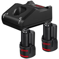 Bosch Professional 12V Battery Starter Set 2 x 3.0Ah in Black
