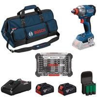Bosch Professional 18V GDX 18V-285 Impact Wrench & Accessory Set 2 x 4.0Ah in Black/Blue