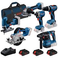 Bosch Professional ProCORE 18V Brushless 6 Piece Kit 4.0Ah (3x ProCORE 18V 4.0Ah) in Black/Blue