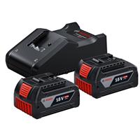 Bosch Professional 18V Battery Starter Set 2 x 4.0Ah in Black
