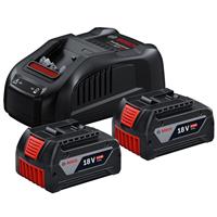 Bosch Professional 18V Battery Starter Set 2 x 5.0Ah in Black