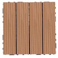 Apollo Uncapped Composite Decking Tile 30 x 30cm (4 Pack) in Brown Plastic