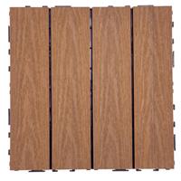 Apollo Capped Composite Decking Tile 30 x 30cm (4 Pack) in Brown Plastic