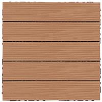Apollo Composite Decking Tile Uncapped 50 x 50cm (4 Pack) in Brown Plastic