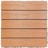 Apollo Composite Decking Tile Capped 50 x 50cm (4 Pack) in Brown Plastic