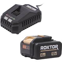 ROKTOR 18V Battery & Charger Kit 1 x 4.0Ah in Black