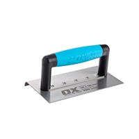 OX Pro Medium Edging Trowel 4 x 7" in Blue/Silver Steel
