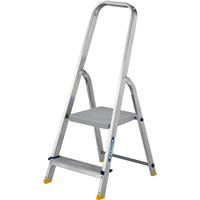 Werner High Handrail Stepladder 2 Tread in Silver Steel