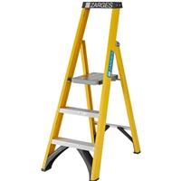 Zarges GRP Platform Step Ladder 3 Tread in Yellow Fibreglass