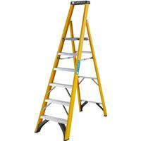 Zarges GRP Platform Step Ladder 6 Tread in Yellow Fibreglass