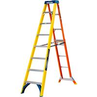 Werner AdjustaStep PRO Fibreglass Stepladder 8 Tread in Yellow/Orange