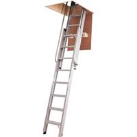 Werner Deluxe Loft Ladder in Silver Aluminium