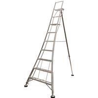 Werner Garden Ladder 7 Tread in Silver Rubber