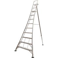 Werner Garden Ladder 9 Tread in Silver Rubber