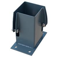 Powapost Galvanised Bolt Down Post Shoe 75 x 75mm (2 Pack) in Grey