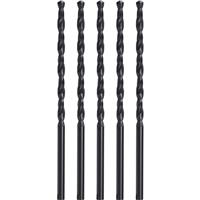 ROKTOR HSS Straight Shank Metal Long Drill Bits 5.0mm x 132mm (10 Pack) in Black Steel