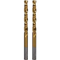 ROKTOR HSS Titanium Straight Shank Multi-Material Drill Bits 6.5mm x 101mm (2 Pack) in Gold Steel