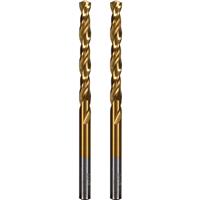 ROKTOR HSS Titanium Straight Shank Multi-Material Drill Bits 5.5mm x 93mm (2 Pack) in Gold Steel