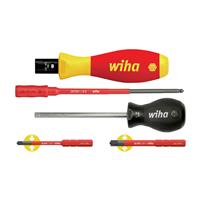 WIHA TorqueVario VDE Slim Interchangeable Screwdriver Set 0.8-5.0Nm (5 Piece) in Red/Yellow