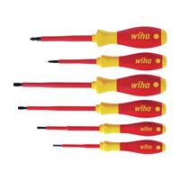 WIHA SoftFinish Mixed VDE Screwdriver Set (6 Piece) in Red/Yellow Steel