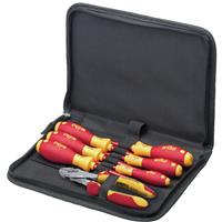 WIHA SoftFinish VDE SlimFix Electrician Tool Set (7 Piece) in Red/Yellow