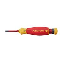 WIHA PocketMax 4-in-1 VDE SlimBit Screwdriver (4 Piece) in Red/Yellow