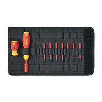 WIHA SlimVario VDE Interchangeable Screwdriver with Bits Set (10 Piece) in Red/Yellow
