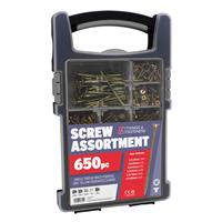 Forgefix Organiser Pro MPS Zinc Yellow Wood Screw Kit 650 Piece in Gold