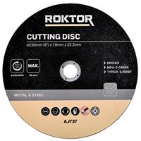 ROKTOR Metal Cutting Discs 230mm (9) x 1.9mm x 22.2mm (5 Pack) Steel