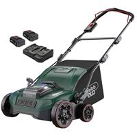 Webb 40V (2 x 20V) Cordless Scarifier Rake 2 x 4.0Ah Batteries & Charger in Green