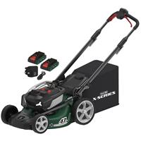 Webb 40V (2 x 20V) 53cm Cordless Brushless Self Propelled Lawnmower 2 x 4.0Ah Batteries & Charger in Green