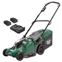Webb 40V (2 x 20V) 38cm (15) Cordless Rear Roller Rotary Lawnmower 2 x 4.0Ah Batteries & Charger in Green