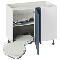 Kitchen Kit Flatpack Shaker Base Cabinet With Dual-Handed Nuvola Blind Corner Matt 1000mm in Alby Blue