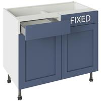 Kitchen Kit Flatpack Shaker Drawerline Base Cabinet Matt 1000mm in Alby Blue