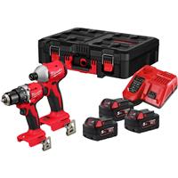 Milwaukee M18 BLPP2D3-503P Brushless Compact Twin Pack 3 x 5.0Ah in Black/Red