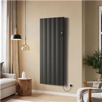 Azur Umbra Electric Aluminium Designer Radiator 1600x610mm 6826Btu in Black
