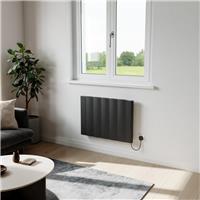 Azur Umbra Electric Aluminium Designer Radiator 500x725mm 5120Btu in Black