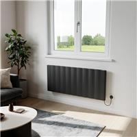 Azur Umbra Electric Aluminium Designer Radiator 500x1169mm 6826Btu in Black