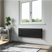 Ximax Bristol Horizontal Designer Radiator 410x1200mm 1846Btu in Black Steel