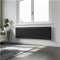 Ximax Bristol Horizontal Designer Radiator 526x1800mm 3515Btu in Black Steel