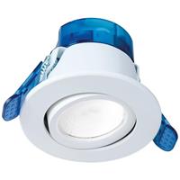 Aurora R6 Wattage and CCT Switchable Adjustable Fire Rated Dimmable IP65 Downlight in White