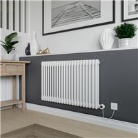 Azur Columbus Electric 2 Column Radiator 600x1010mm 3072Btu in White Steel