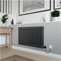 Azur Columbus Electric 2 Column Radiator 600x1010mm 3072Btu in Anthracite Steel