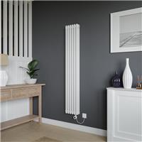 Azur Columbus Electric 3 Column Radiator 1600x290mm 4096Btu in White Steel