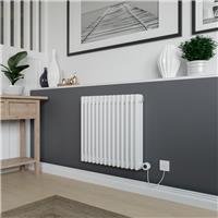 Azur Columbus Electric 3 Column Radiator 600x650mm 2389Btu in White Steel