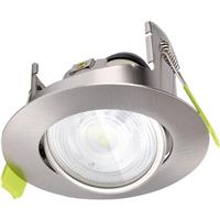 Integral LED Evofire Fire Rated Downlight 85mm IP20 Tiltable Satin in Nickel Steel