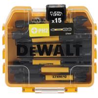 DeWalt Extreme FLEXTORQ 3.0 Screwdriver Bit PH2 x 57mm (15 Pack) in Black/Yellow Steel