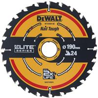 DeWalt Circular Saw Blade ELITE 190mm 24T (3 Pack) in Black/Yellow
