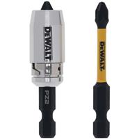 DeWalt Extreme FLEXTORQ Aluminium Sleeve & Impact Torsion Bit PZ2 x 57mm (2 Pack) in Black/Yellow Steel